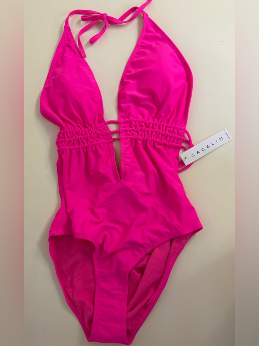 NWT Cacelin Hot Pink One-Piece Swimsuit sz L